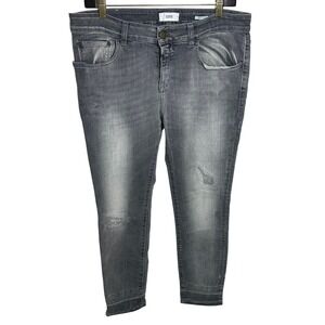 Closed Size 30 Skinny Jeans Womens Grey Distressed Denim Italy Candiani Stretch